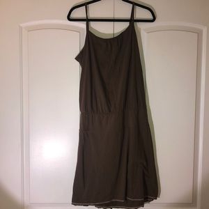Brown spaghetti strap dress